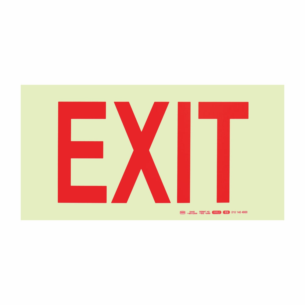 PHOTOLUMINESCENT 190MM SAFETY SIGN -E6-EXIT