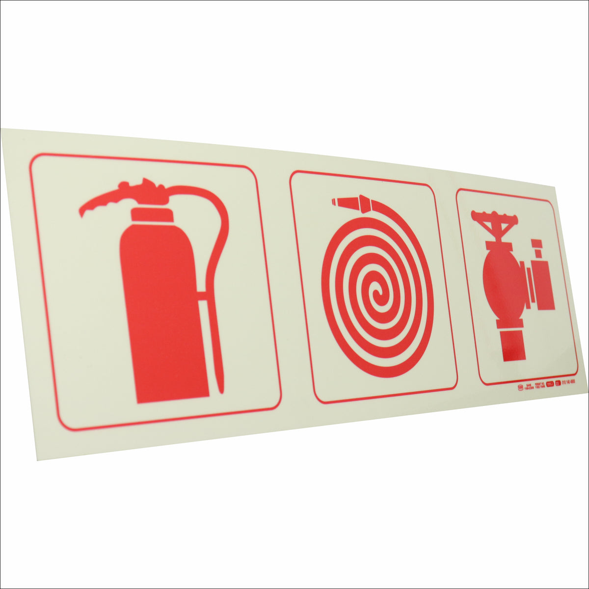 PHOTOLUMINESCENT 190MM SAFETY SIGN-F23-FIRE EXTINGUISHER+FIRE HOSE REEL+FIRE HYDRANT