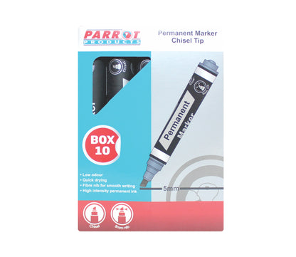 MARKER PERMANENT CHISEL BOX 10 BLACK