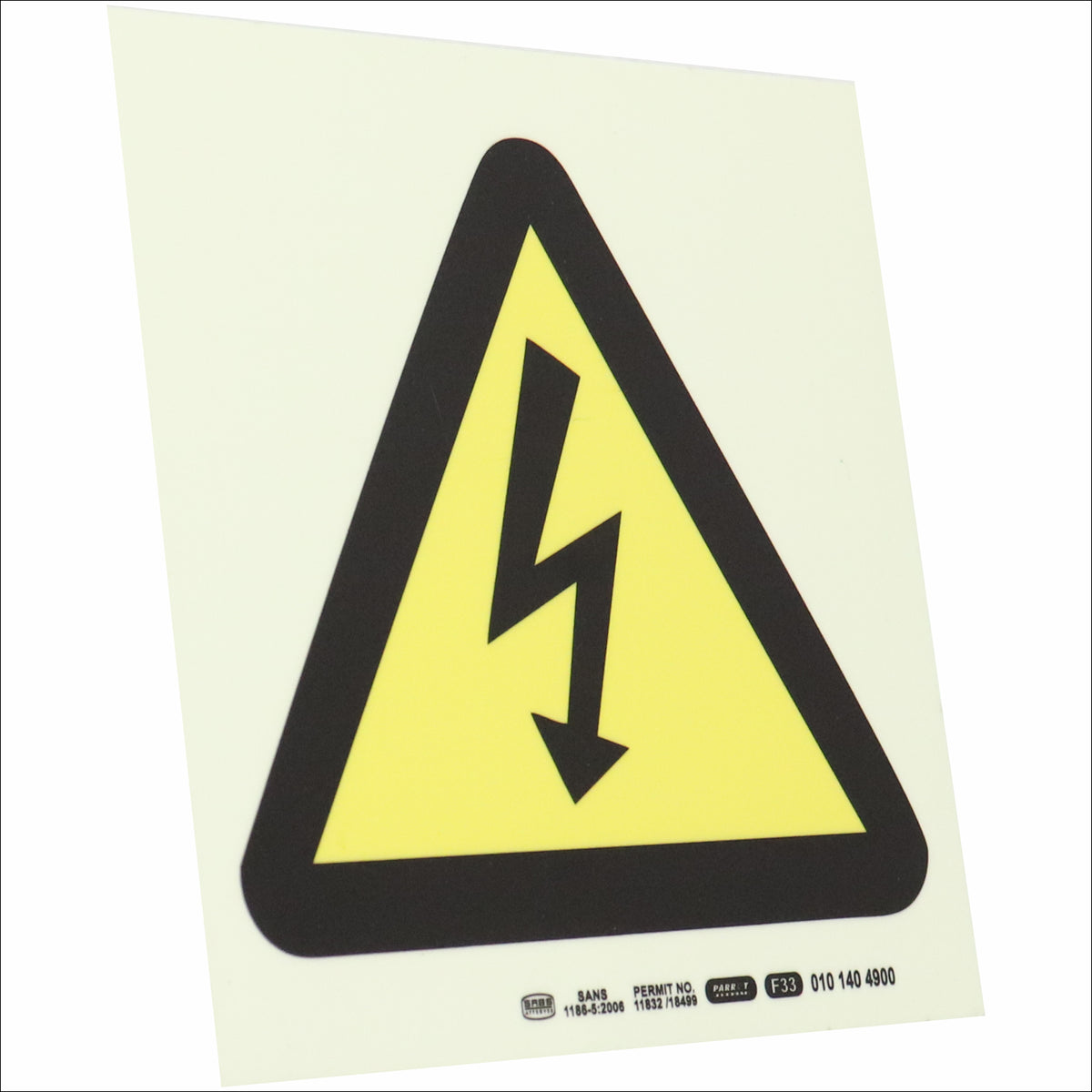 PHOTOLUMINESCENT 190MM SAFETY SIGN - F33-DANGER ELECTRIC SIGN