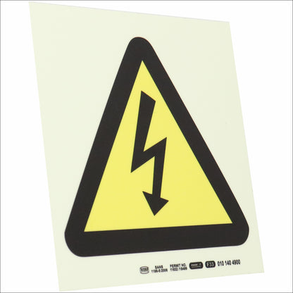 PHOTOLUMINESCENT 190MM SAFETY SIGN - F33-DANGER ELECTRIC SIGN