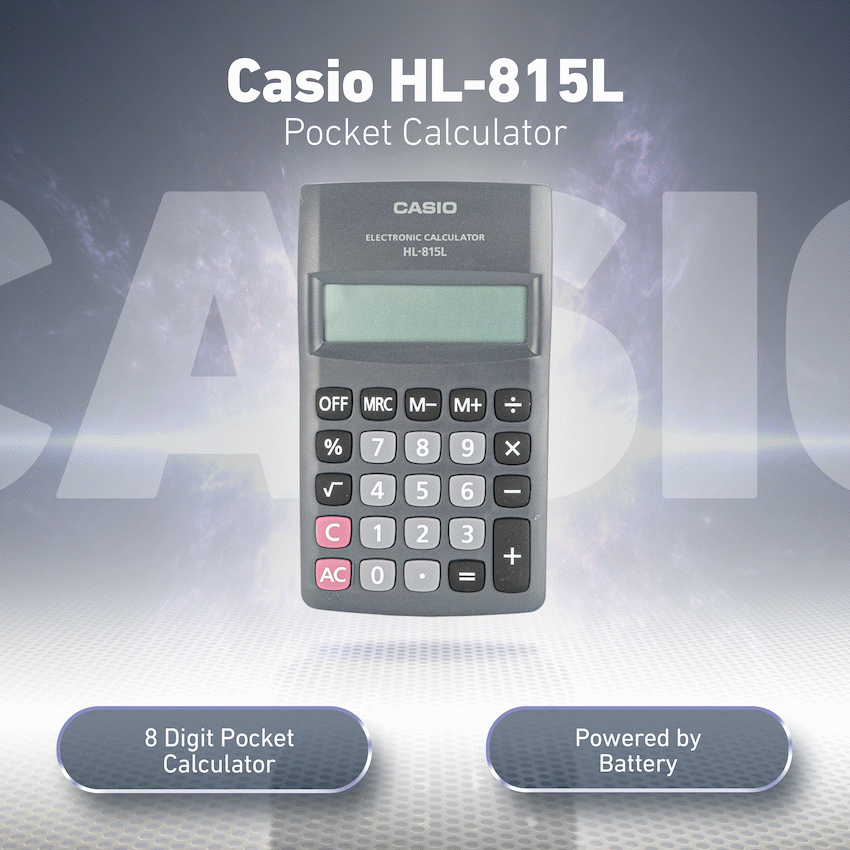 Casio HL 815 Pocket Calculator - Black