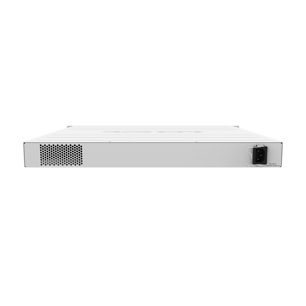 MikroTik Cloud Router Switch CRS354-48P-4S+2Q+RM, 48x GB RJ45 LAN (all PoE-out), 4x 10G SFP+ cages, 2x 40G QSFP+ cages, RouterOS L5, 1U rackmount enclosure, 750W PSU