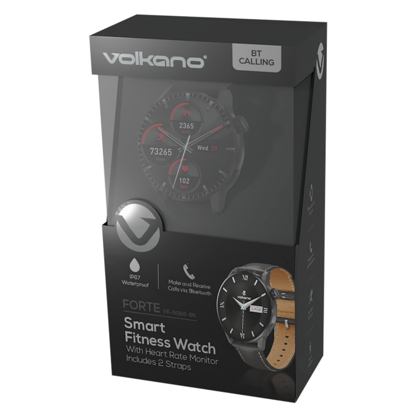 Volkano Forte Series Smart Watch with Leatherette Strap