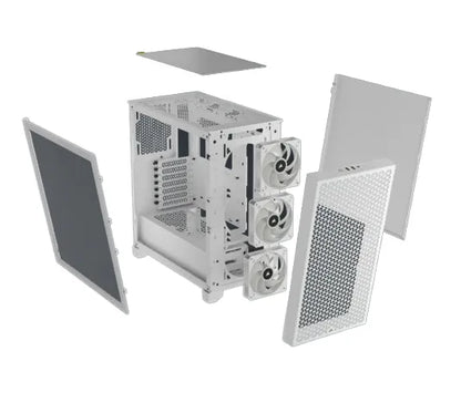 3000D RGB AIRFLOW White Mid-Tower PC Case; 2x 3.5'' | 2x 2.5'' Drive Bays; Up to 360mm Radiator compatible; 3x 120mm fan incl