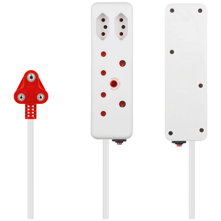 Switched 4-Way Medium Surge Extension Lead 10m