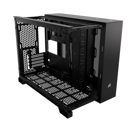 2500D Airflow Black Mid-Tower Dual Chamber PC Case; 2x 3.5'' | 2x 2.5'' Drive Bays; Up to 360mm Radiator compatible