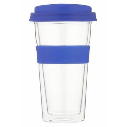 Snappy Thermal Glass Tumbler 400ml Blue ( Order in Qty of 6)