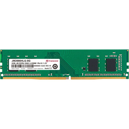 TRANSCEND 8GB DDR4 2666MHz DESKTOP U-DIMM 1RX16 1GX16 CL19 1.2V