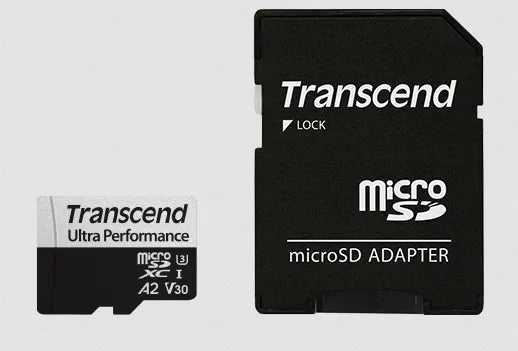 TRANSCEND 340S 64GB ULTRA PERFROMANCE MICRO SD UHS-I U3 V30 A2 CLASS10 - READ 160 MB/S - WRITE 125MB/S - WITH SD ADPTOR
