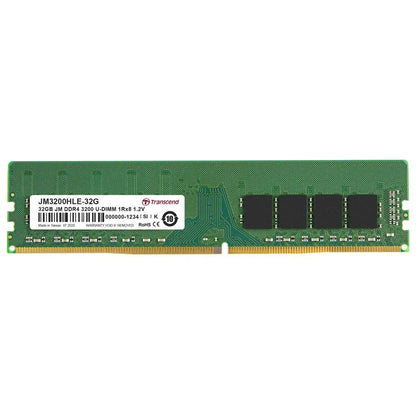 TRANSCEND JET MEMORY 32GB DDR4-3200 DESKTOP U-DIMM 2RX8 CL22