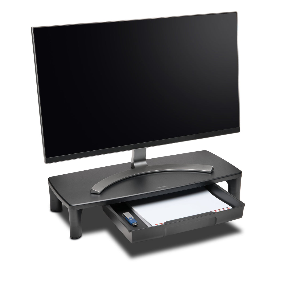 Kensington - Smartfit - Monitor Stand with Drawer up to 30" Monitors - Black