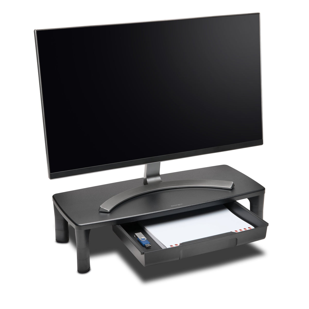 Kensington - Smartfit - Monitor Stand with Drawer up to 30" Monitors - Black