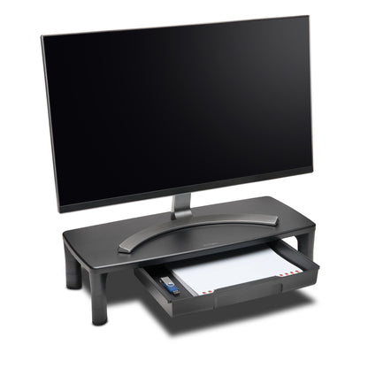 Kensington - Smartfit - Monitor Stand with Drawer up to 30" Monitors - Black