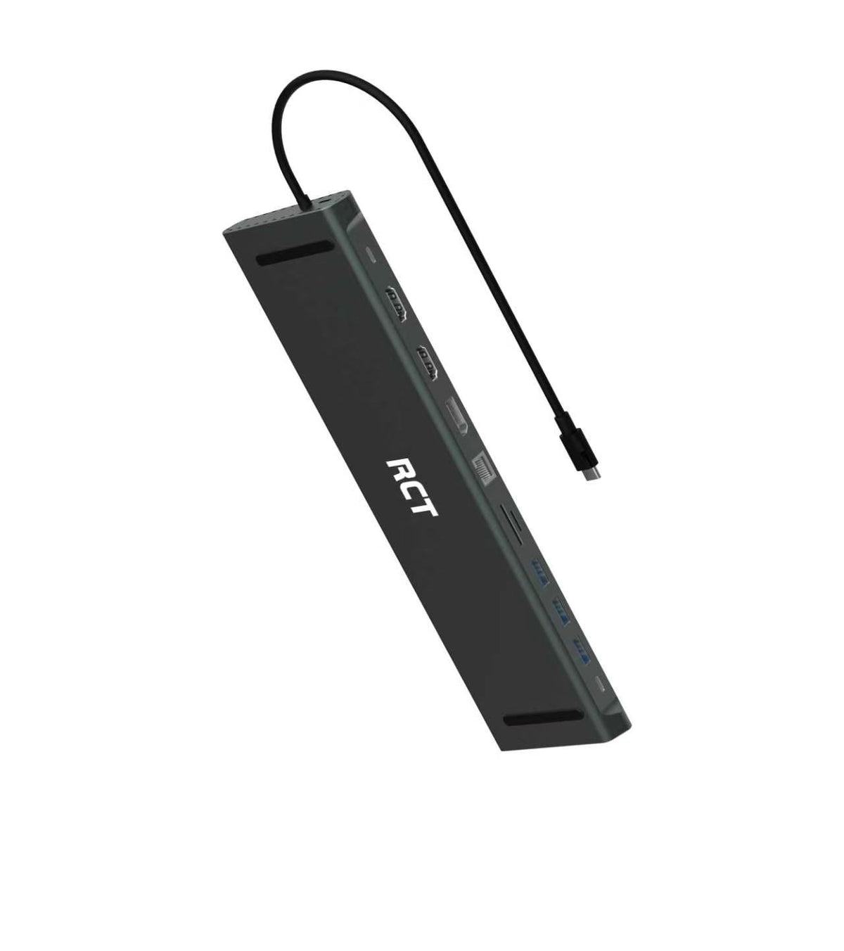 RCT 13-in-1 USB type C dock with 2 HDMI | 1 DP | 3 USB 3.0 | 1 RJ45 | PD | 3.5mm audio & mic and SD/TF3.0 reader
