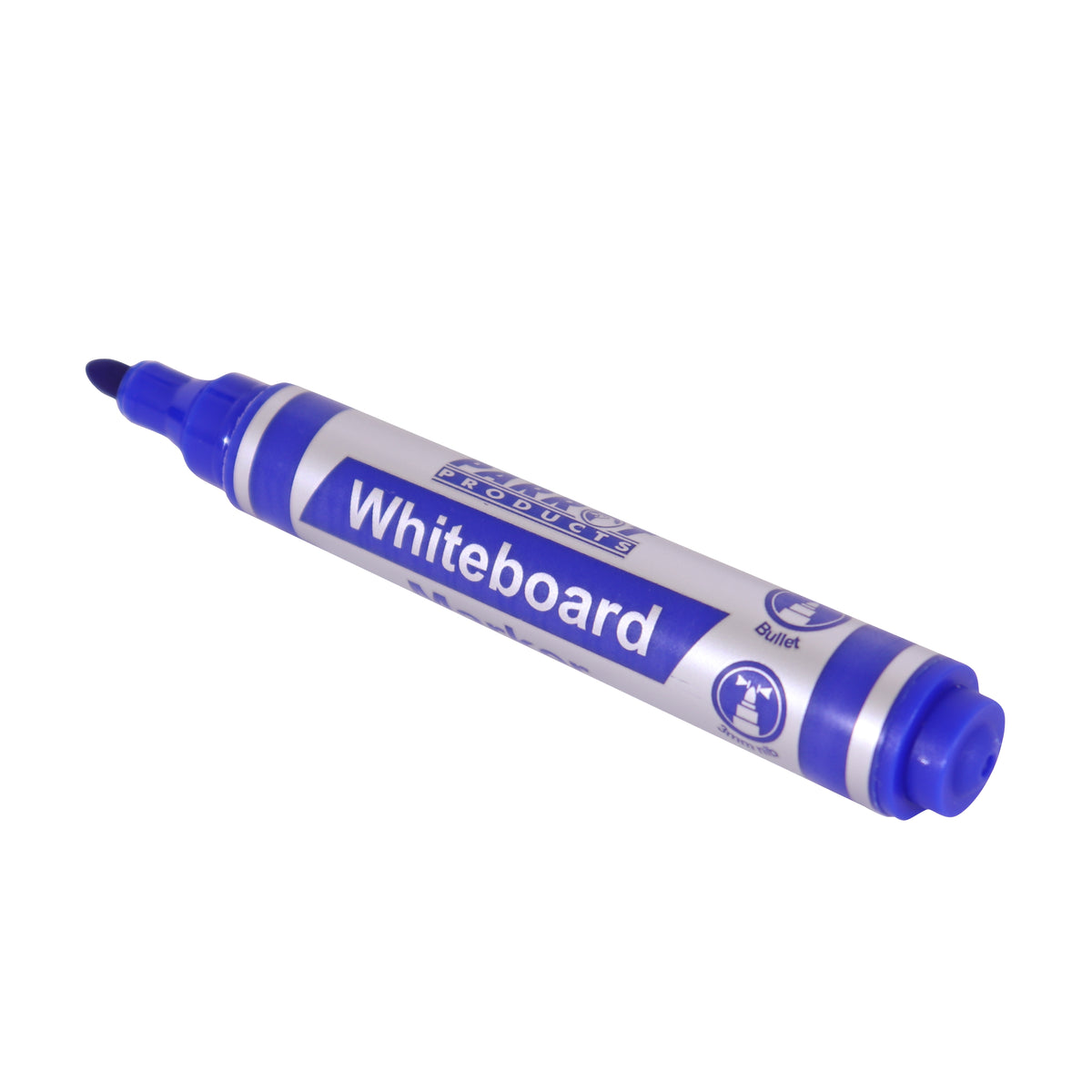 MARKER WHITEBOARD BULLET BOX 10 D/BLUE