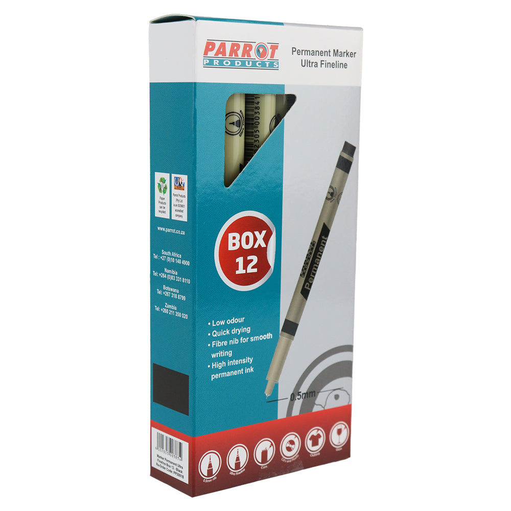 MARKER PERMANENT ULTRA FINELINE BOX 12 BLACK