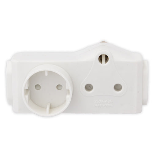PLUG - [1X 16A SA & 2 X EURO & 1 X SCHUCKO SOCKET ADAPTOR]