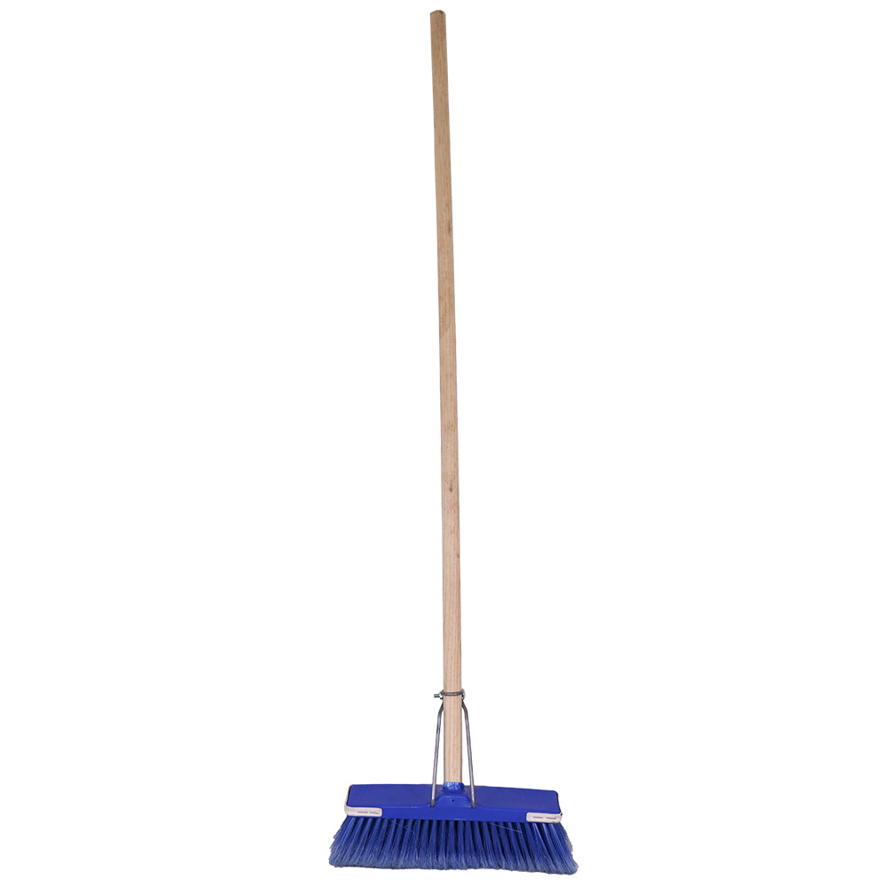 DELUXE BROOM - FLAGGED WOODEN HANDLE