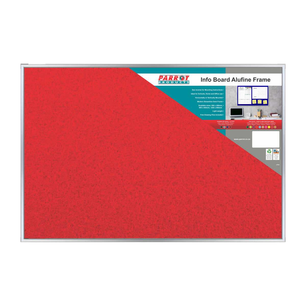 INFO BOARD ALUFINE 600*450MM RED