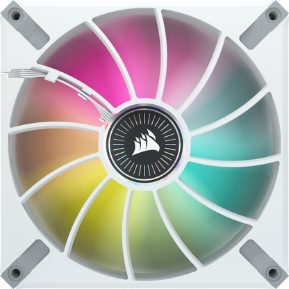 Corsair ML140 140mm PWM 400 - 2000 RPM Premium Magnetic Levitation Fan; Dual Pack With Lighting Node Core - White
