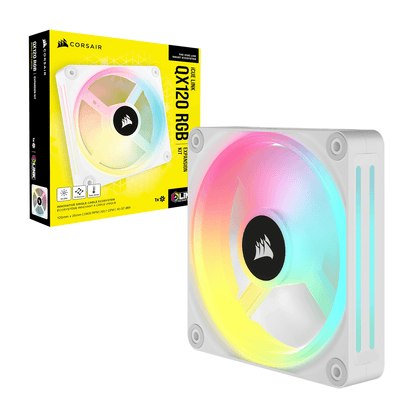 Corsair iCUE LINK QX120 RGB 120mm PWM PC Fan Expansion Kit - White