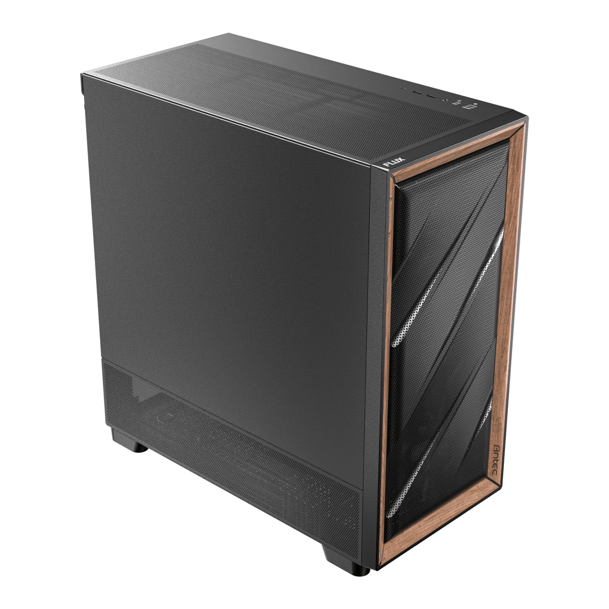 Antec FLUX SE E-ATX | ATX | Micro-ATX | ITX Mid-Tower Gaming Chassis Wood Front Panel- Black
