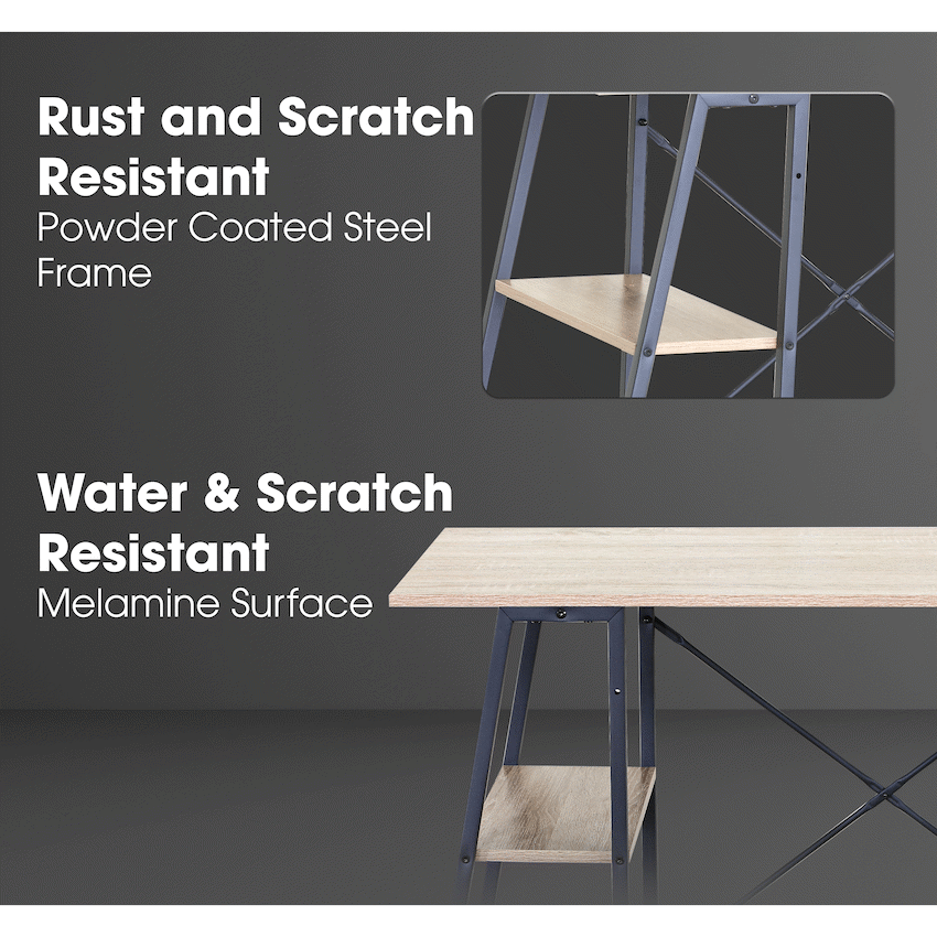 Everfurn Jordan Office Desk with 4 Shelves