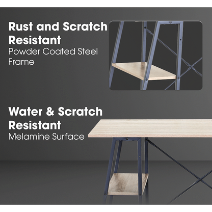 Everfurn Jordan Office Desk with 4 Shelves