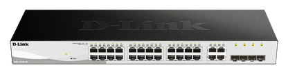 D-Link 28-Port Gigabit Smart Managed Switch; 24 port 10/100/1000Base-T ports + 4 SFP ports