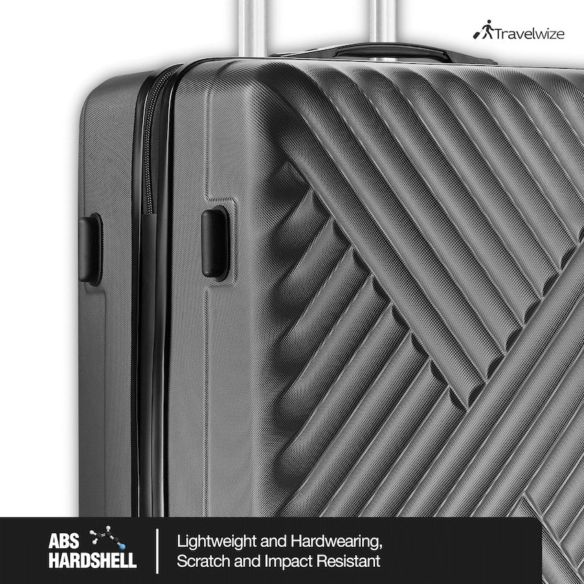 Travelwize Astra ABS 77cm 4-Wheel Spinner Luggage - Black