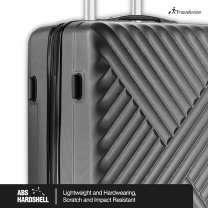 Travelwize Astra ABS 77cm 4-Wheel Spinner Luggage - Black