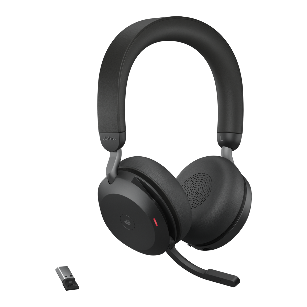 Jabra Evolve2 75 STEREO Headset with Link380a (USB-A) (MS Version) - With Deskstand (Black)