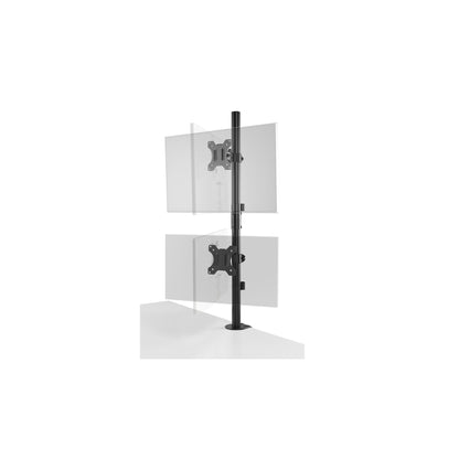 Kensington - Desk/Table : Vertical Stacking Dual Arm - Black
