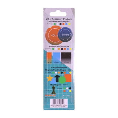 MAGNETS CIRCLE 20mm (6/CARD) ASSORTED
