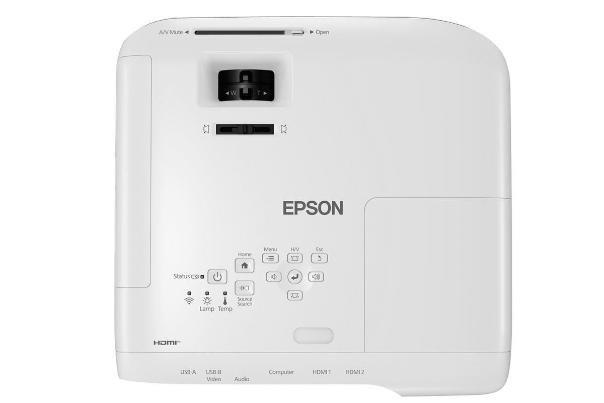 Epson 3600lm XGA 1024x768 4:3 Lamp USB RS-232C 2VGA HDMI Wi-Fi Optional NoBag White Mobile/Install