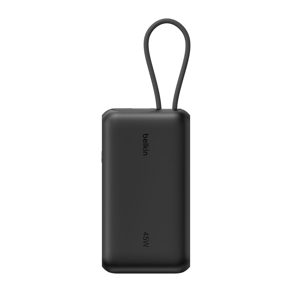 Belkin - UltraCharge Power Bank 10 000 mAh 45 Watt, Battery Pack with Integrated Cable and Digital Display - Black