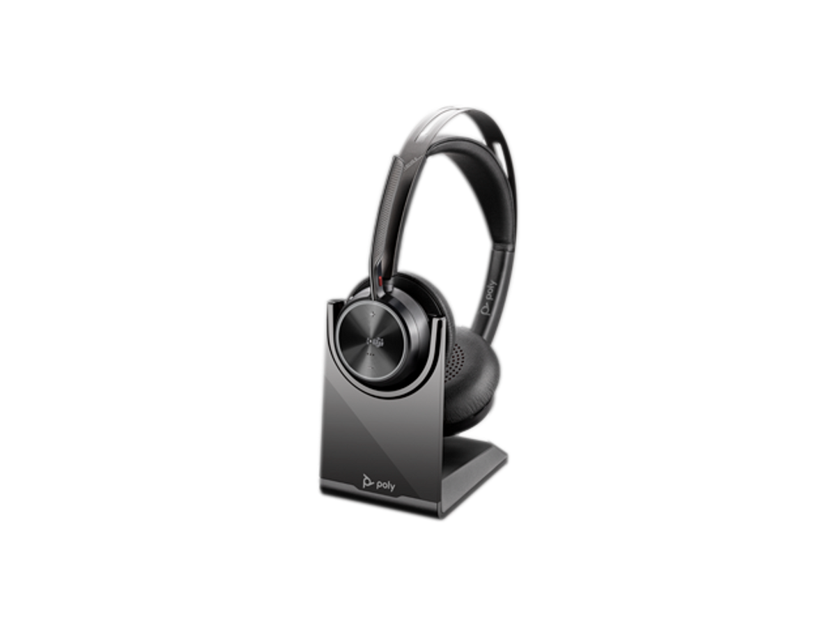 Poly Voyager Focus 2 USB-C Headset with USB-A and USB-C Adapter +Charging Stand (Microsoft Version)