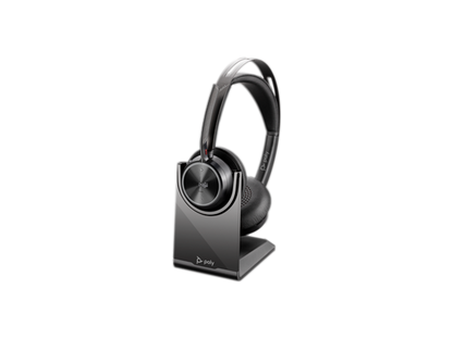 Poly Voyager Focus 2 USB-C Headset with USB-A and USB-C Adapter +Charging Stand (Microsoft Version)