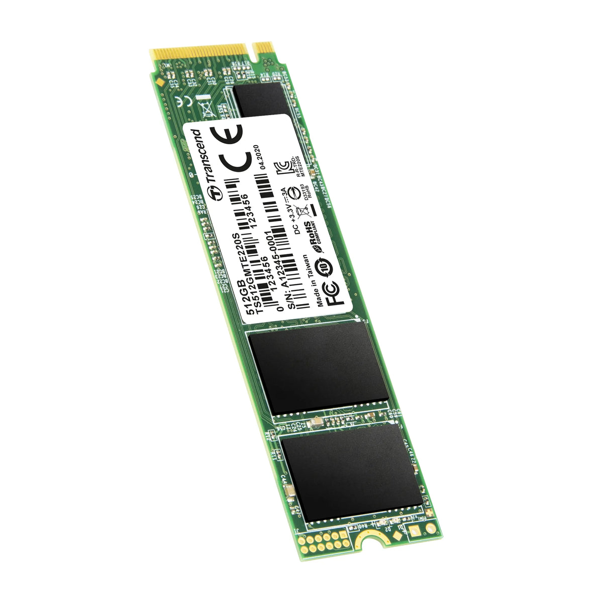 TRANSCEND 512GB MTE220S PCI-E GEN 3x4 NVMe M.2 2280 SSD 3D TLC with DRAM cache - 3500 MB/s Read 2500 MB/s Write -1100TBW
