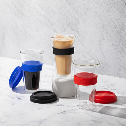 Snappy Thermal Glass Tumbler 400ml Blue ( Order in Qty of 6)