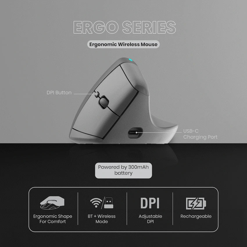 VolkanoX Ergo Bluetooth Wireless Mouse