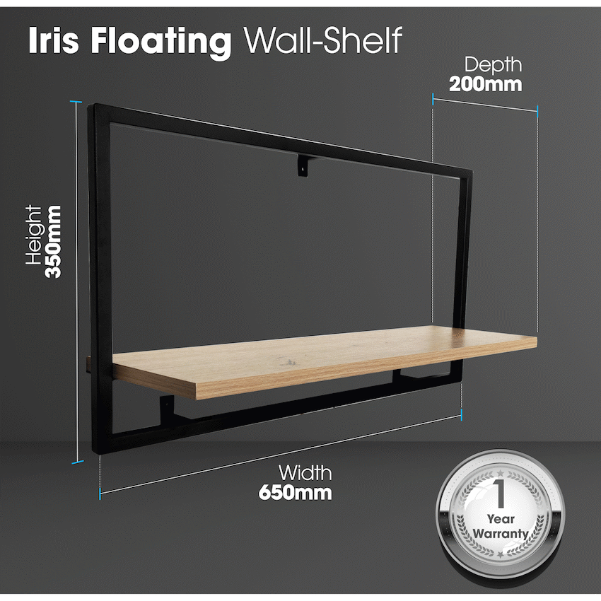Everfurn Iris Floating Wall Shelf -Large