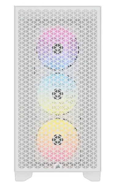 3000D RGB AIRFLOW White Mid-Tower PC Case; 2x 3.5'' | 2x 2.5'' Drive Bays; Up to 360mm Radiator compatible; 3x 120mm fan incl