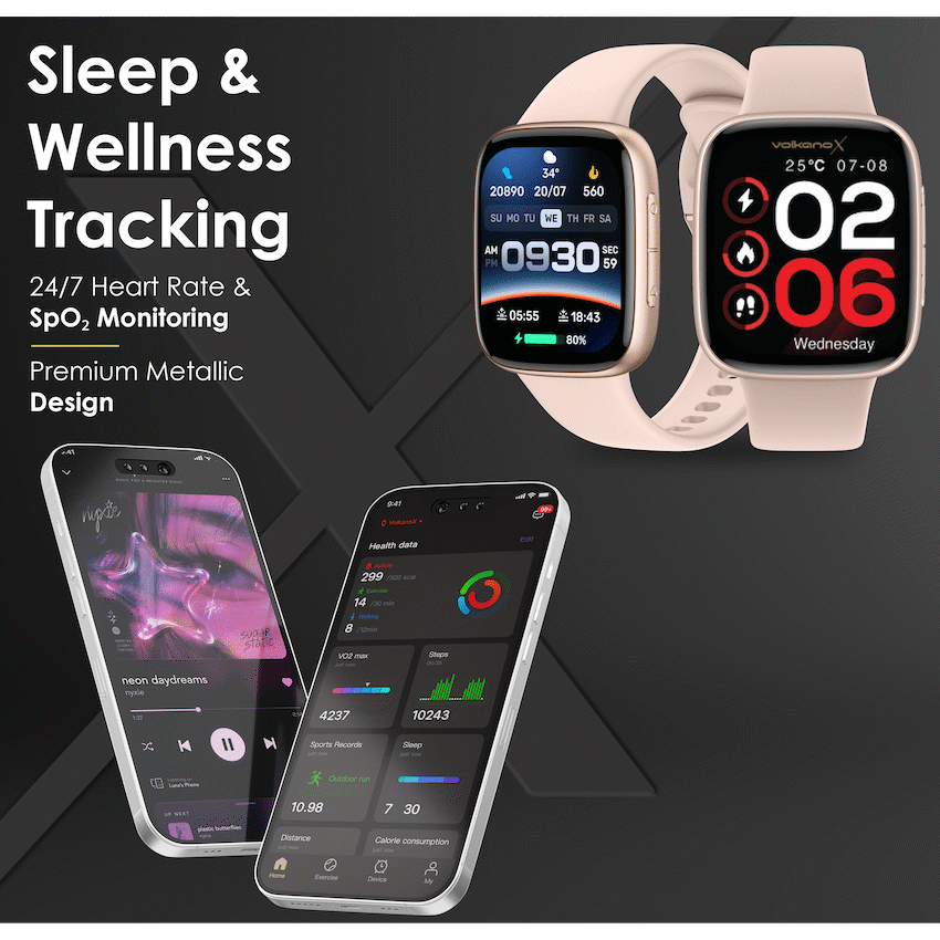 VolkanoX Solaris Series Fitness Smartwatch - Gold
