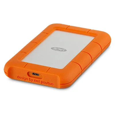 Seagate LaCie 2TB Rugged Mini USB-C; USB3.0; Drop; Crush and Rain Resistant Silver and Orange