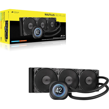 NAUTILUS 360 RS LCD Liquid CPU Cooler – 2.1 IPS LCD Screen RS120 Fans 360 mm Radiator LGA 1851/1700 AMD® AM5/AM4