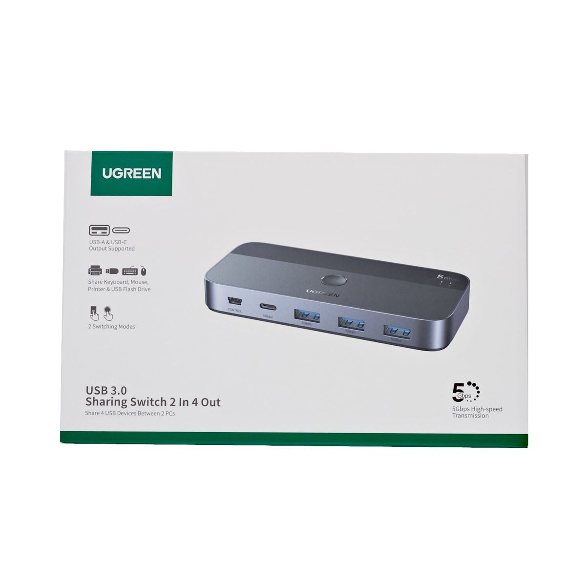 UGREEN Sharing Switch Box 2-in-4 Out