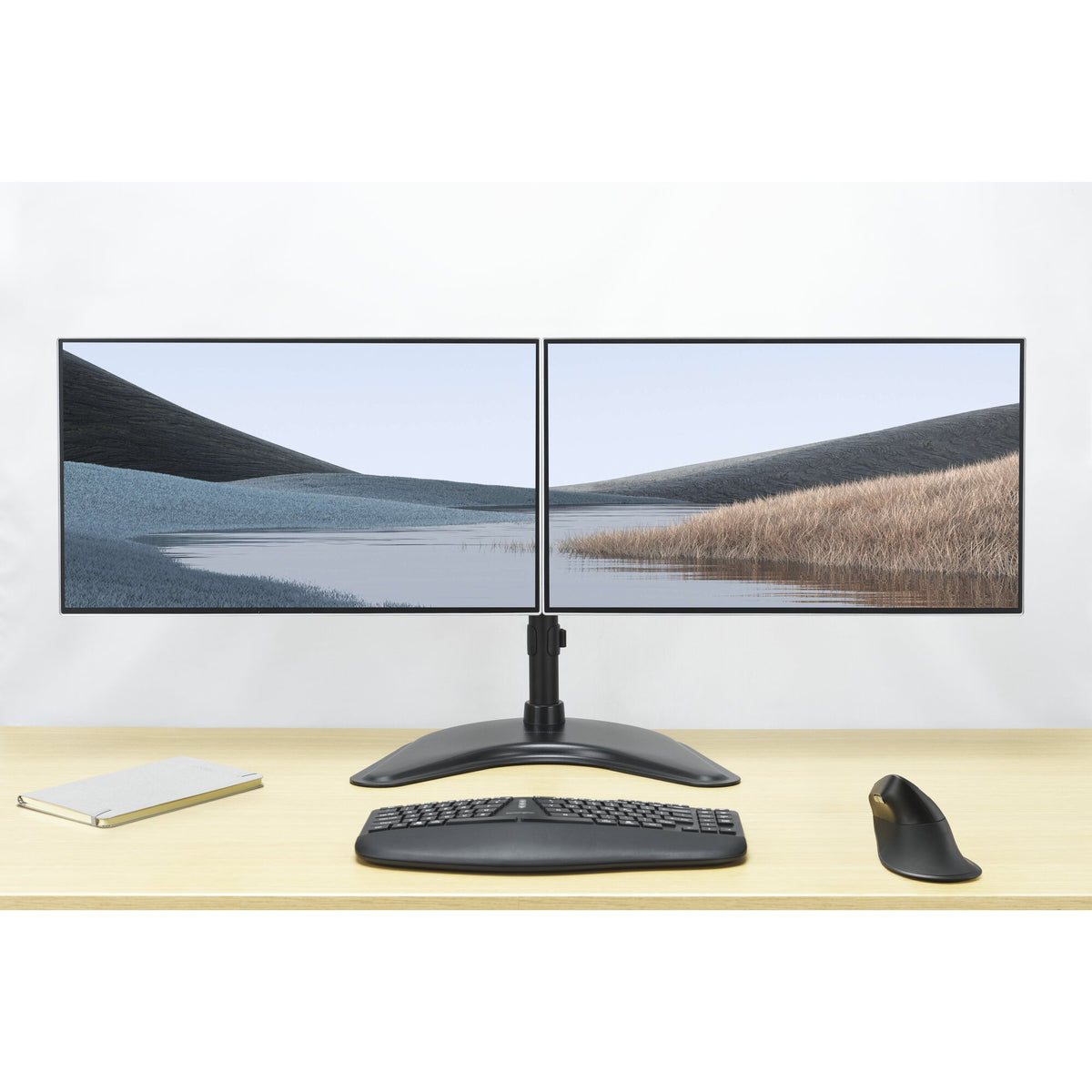 Kensington - Desk/Table Smartfit FreeStanding Dual Monitor Stand - Black