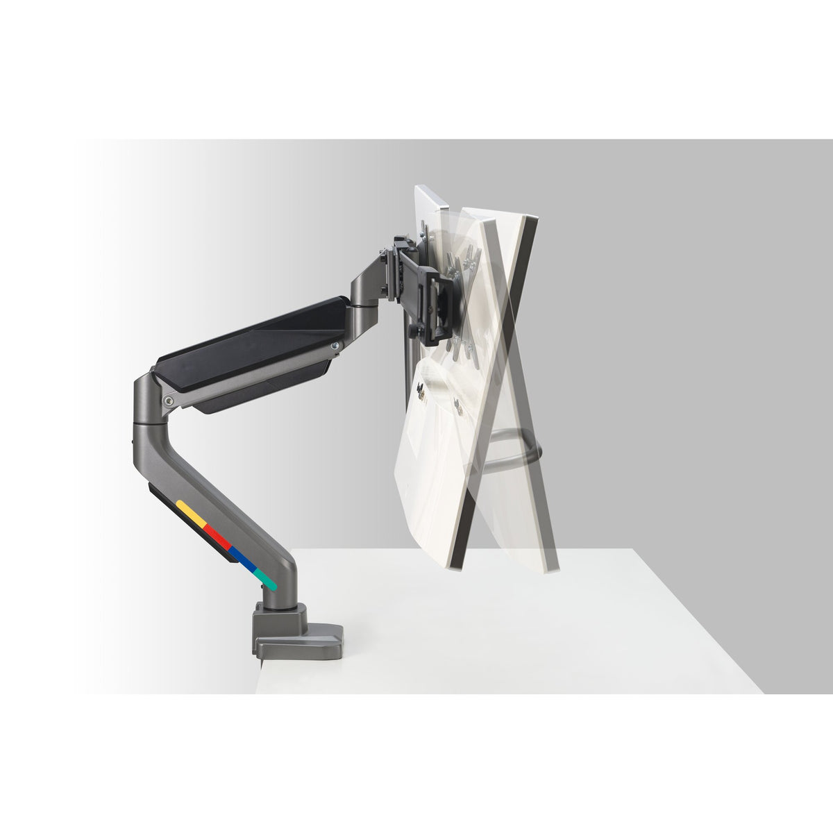 Kensington - Desk/Table SmartFit with CrossBar and Handle Dual Monitor Arm - Black